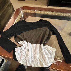 SHEIN Black Textured Knit Top